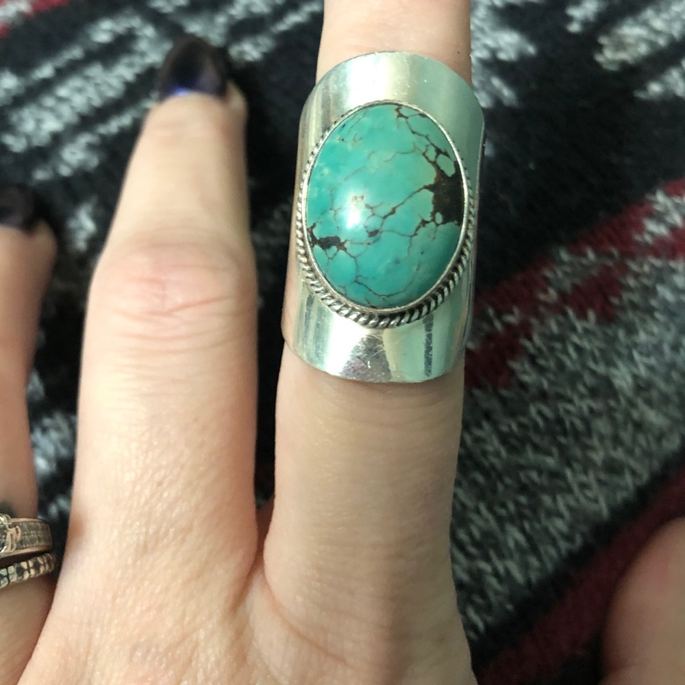 Turquoise saddle ring